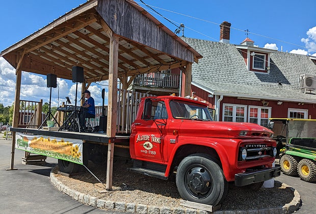 Visiting Alstede Farms with kids live music at Alstede Farms