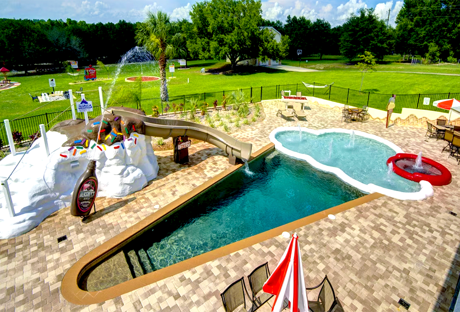 Who wouldn't want to stay at an Orlando vacation rental with an ice cream-shaped pool and topping slide?! The hot tub is the cherry on top!