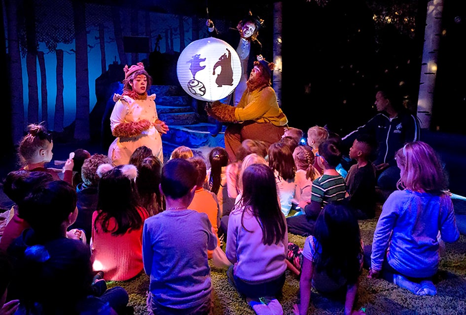 Wake Up, Brother Bear! is a highly interactive show that will take you and your cubs on a fun-filled journey through the four seasons with a playful pair of bears. Photo courtesy of the Chicago Children's Theater