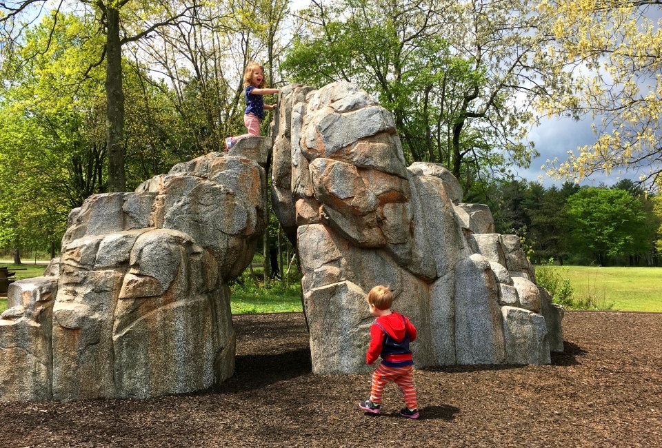 Take a hike and do some climbing at Watchung Reservation. 