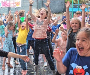 Kids jump for joy at Camp Wildfolk! Photo courtesy of Camp Wildfolk via Facebook