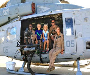 Hanging with the Marine crew. Photo courtesy of Camarillo Wings Association