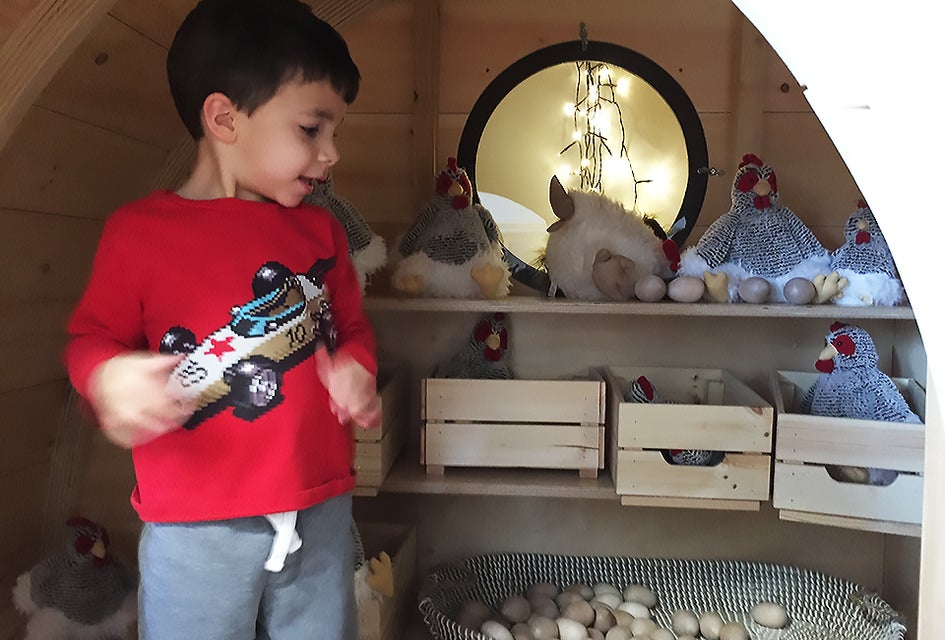 Collect some eggs in the cute little chicken coop. 