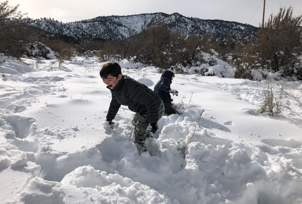 Visit Wrightwood and let your SoCal kids play in piles of pristine snow. Photo courtesy of Mommy Poppins